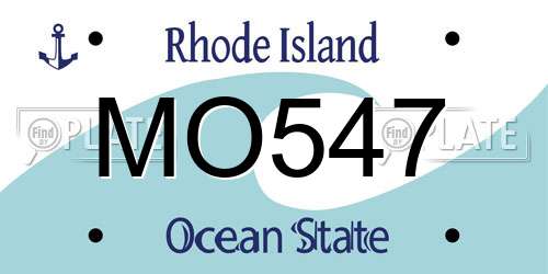 MO547 Rhode Island License Plate