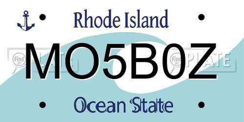 MO5B0Z Rhode Island License Plate