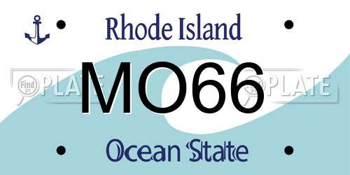MO66 Rhode Island License Plate