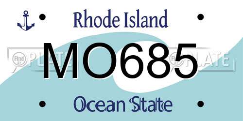MO685 Rhode Island License Plate