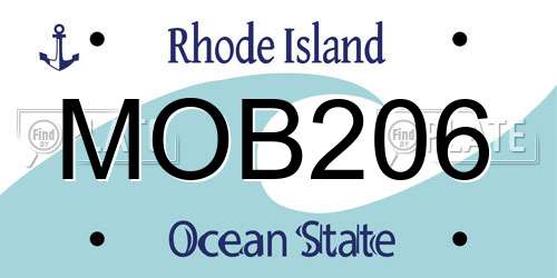 MOB206 Rhode Island License Plate
