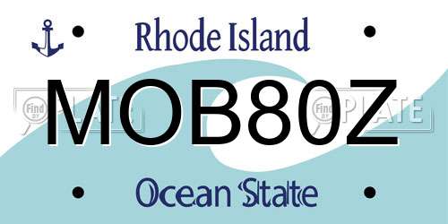 MOB80Z Rhode Island License Plate