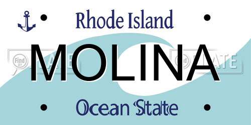 MOLINA Rhode Island License Plate