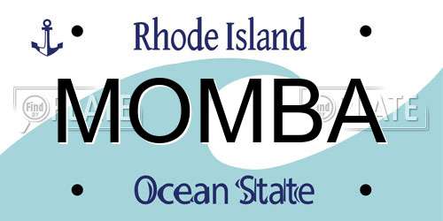 MOMBA Rhode Island License Plate