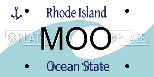MOO Rhode Island License Plate