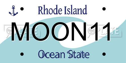 MOON11 Rhode Island License Plate