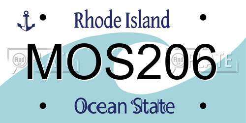 MOS206 Rhode Island License Plate