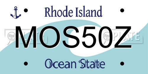 MOS50Z Rhode Island License Plate