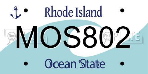 MOS802 Rhode Island License Plate