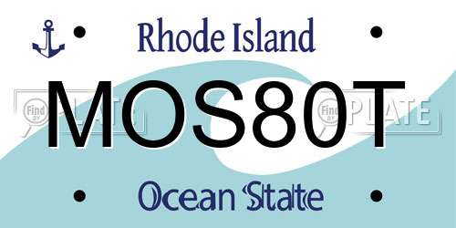 MOS80T Rhode Island License Plate