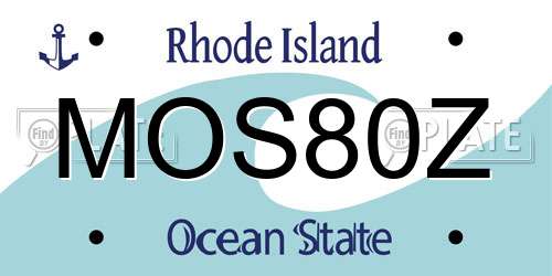 MOS80Z Rhode Island License Plate