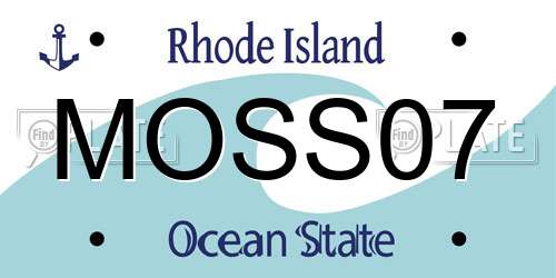 MOSS07 Rhode Island License Plate