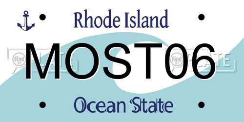 MOST06 Rhode Island License Plate