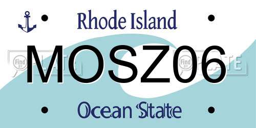 MOSZ06 Rhode Island License Plate