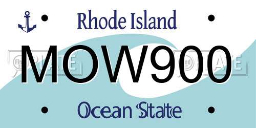 MOW900 Rhode Island License Plate