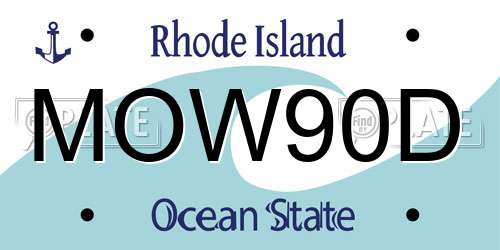 MOW90D Rhode Island License Plate