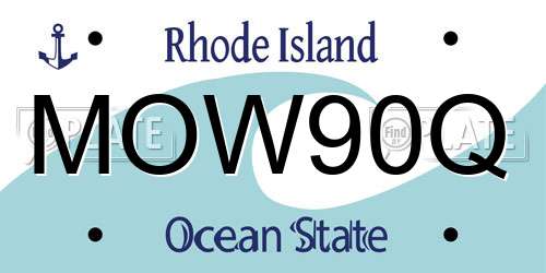 MOW90Q Rhode Island License Plate