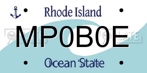 MP0B0E Rhode Island License Plate