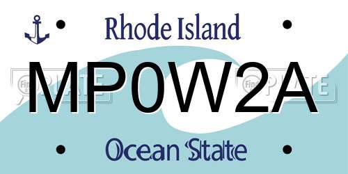 MP0W2A Rhode Island License Plate