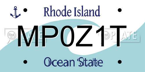 MP0Z1T Rhode Island License Plate
