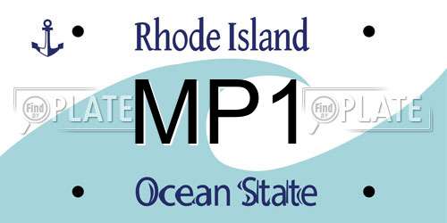 MP1 Rhode Island License Plate