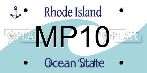 MP10 Rhode Island License Plate