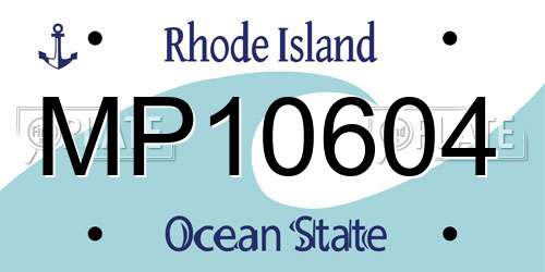 MP10604 Rhode Island License Plate
