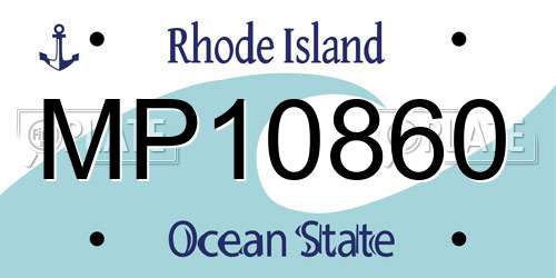 MP10860 Rhode Island License Plate