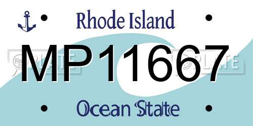 MP11667 Rhode Island License Plate