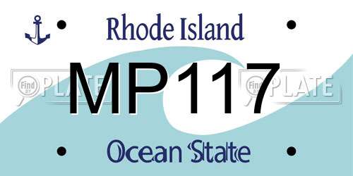 MP117 Rhode Island License Plate