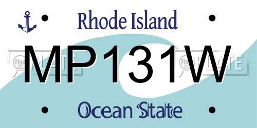 MP131W Rhode Island License Plate