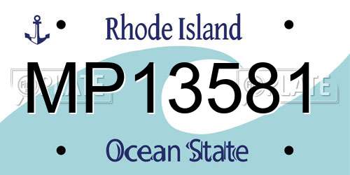 MP13581 Rhode Island License Plate
