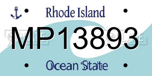 MP13893 Rhode Island License Plate