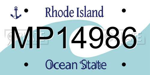 MP14986 Rhode Island License Plate