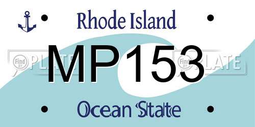 MP153 Rhode Island License Plate