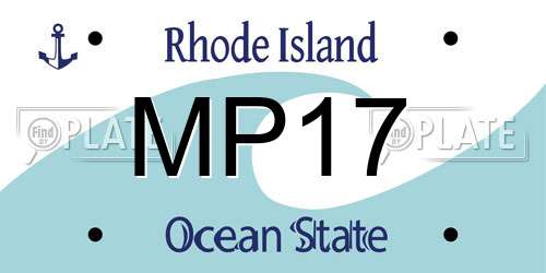 MP17 Rhode Island License Plate