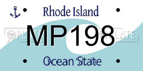 MP198 Rhode Island License Plate