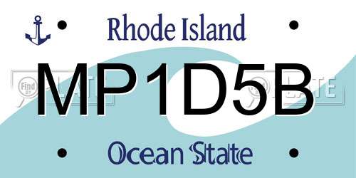 MP1D5B Rhode Island License Plate