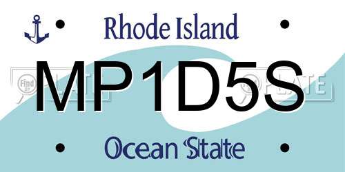 MP1D5S Rhode Island License Plate