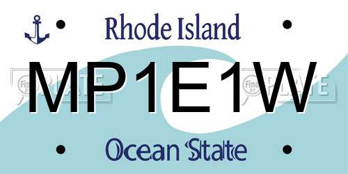MP1E1W Rhode Island License Plate