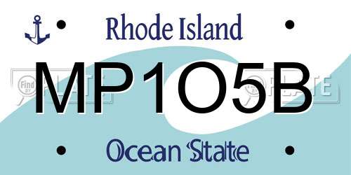 MP1O5B Rhode Island License Plate