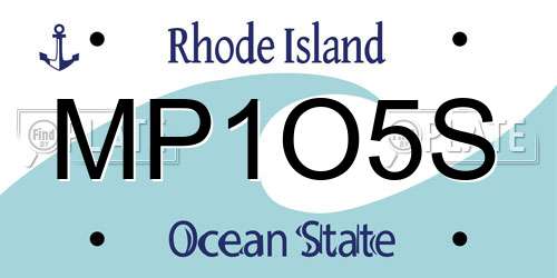 MP1O5S Rhode Island License Plate