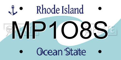 MP1O8S Rhode Island License Plate
