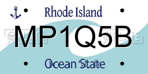 MP1Q5B Rhode Island License Plate