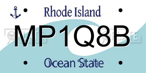 MP1Q8B Rhode Island License Plate