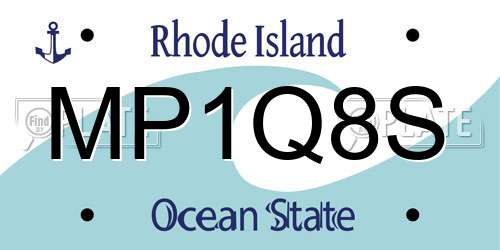 MP1Q8S Rhode Island License Plate