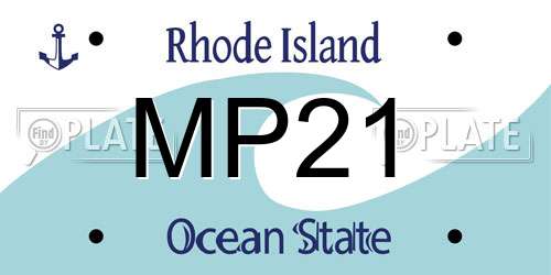 MP21 Rhode Island License Plate