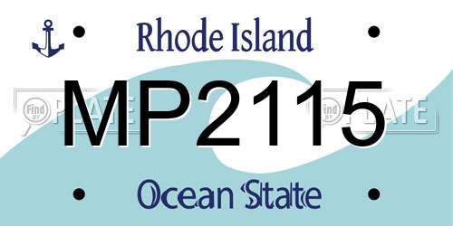 MP2115 Rhode Island License Plate