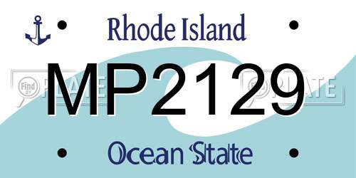 MP2129 Rhode Island License Plate