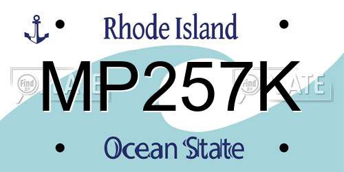 MP257K Rhode Island License Plate